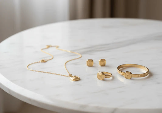 Square LV Emblem Jewelry Set