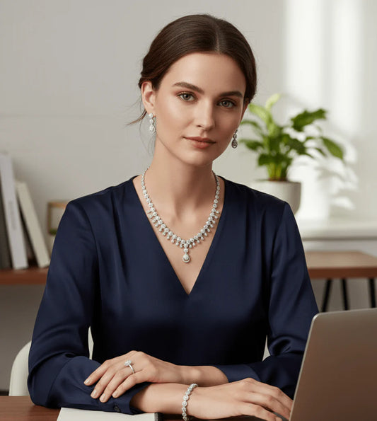 Teardrop Crystal Jewelry Set