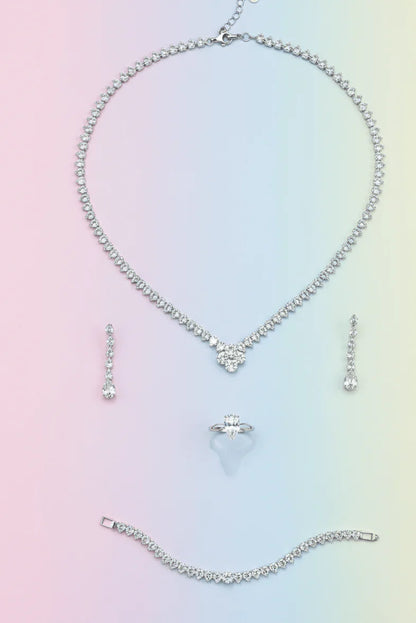 Clover Crystal Pendant Jewelry Set