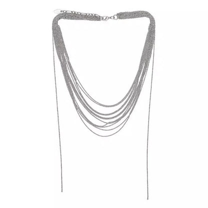 Shimmering Mult Layer Fashion Tassel Necklace