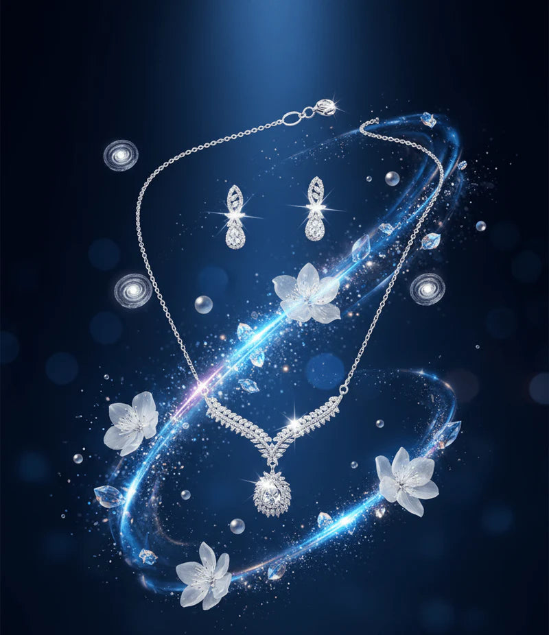 Teardrop Crystal Jewelry Set